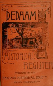 Dedham Historical Register vol 1