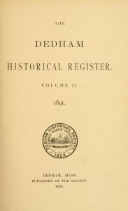 Dedham Historical Register vol 2