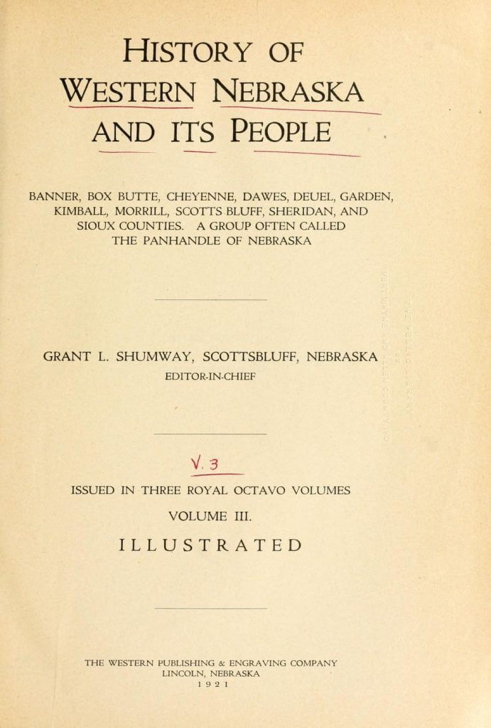 History of Western Nebraska and its People