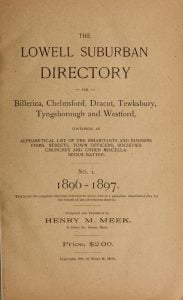 Lowell Suburban Directory for 1896-1897