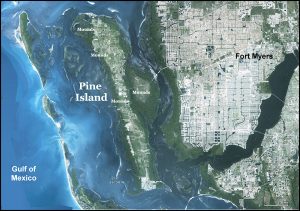 Satellite image of Pine Island Florida