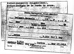 Non-Statistical Card Manifest, 1919