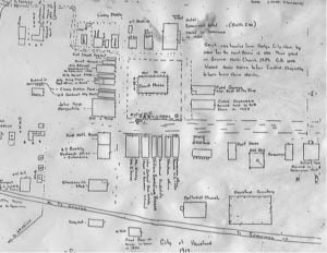 Hand Drawn Map of the City of Housford Texas, J. B. Buchanan, 1919