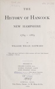 The history of Hancock, New Hampshire, 1764-1889