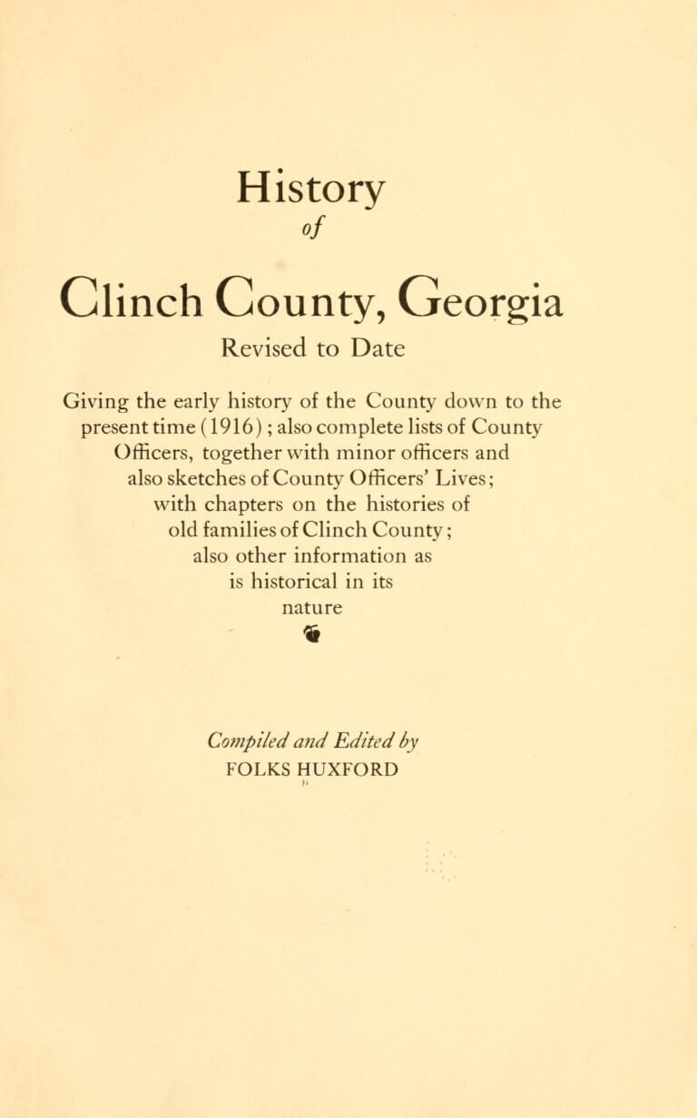 History of Clinch County, Georgia
