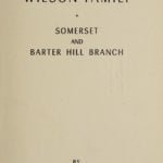 The Wilson family, Somerset and Barter Hill branch