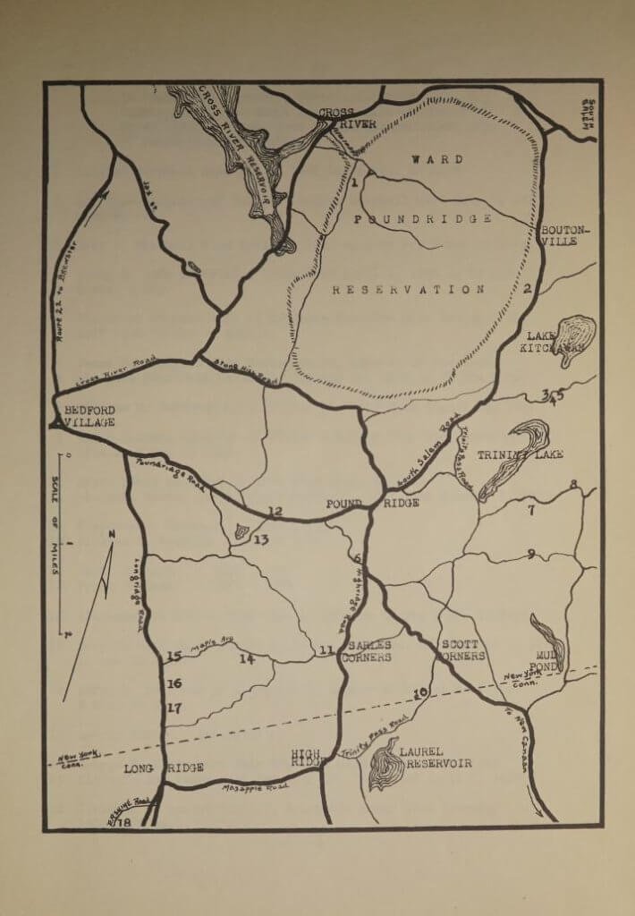 Map of cemeteries in Poundridge New York