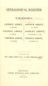 Abbott Genealogical Register