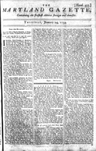 Free - The Maryland Gazette 1745-1839 – Access Genealogy