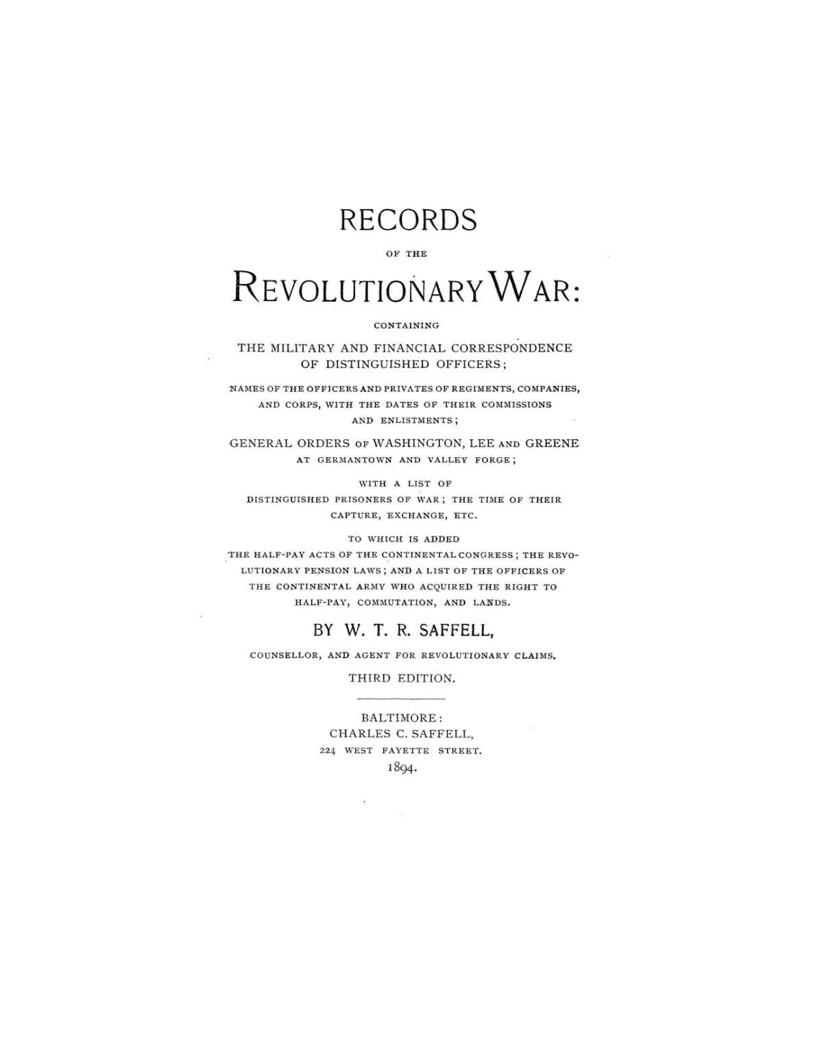 Records of the Revolutionary War – Access Genealogy