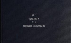 Stroudsburg Pennsylvania Monthly Meeting Book