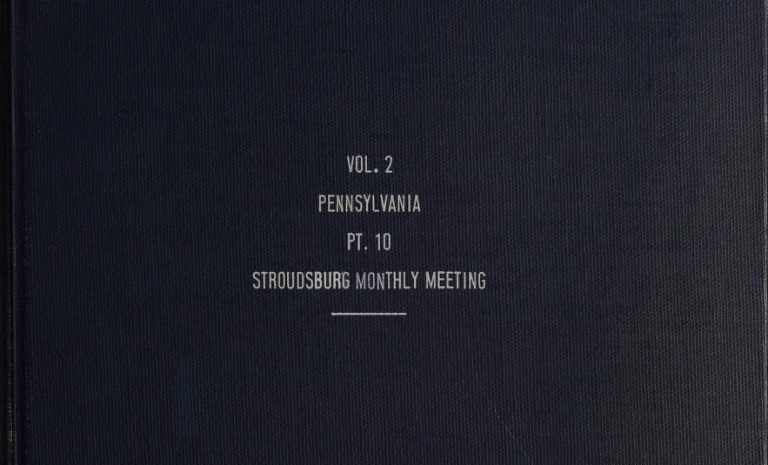 Stroudsburg Pennsylvania Monthly Meeting Book