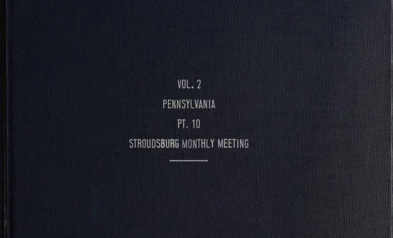 Stroudsburg Pennsylvania Monthly Meeting Book