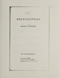 Bentleysville title page