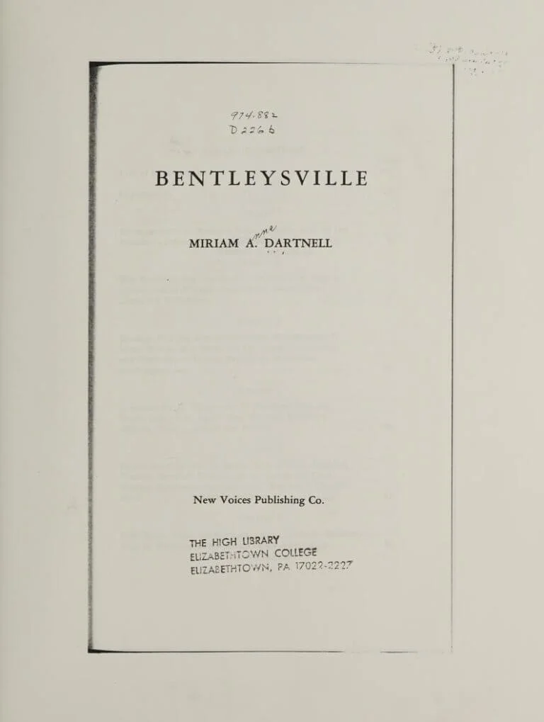 Bentleysville title page