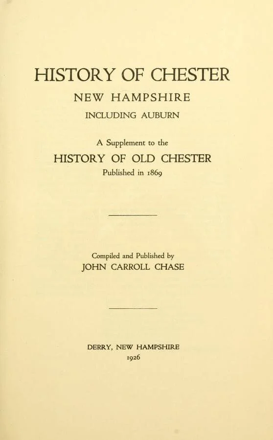 History of Chester New Hampshire including Auburn Access Genealogy