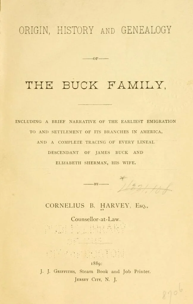 Origin, history, and genealogy of the Buck family