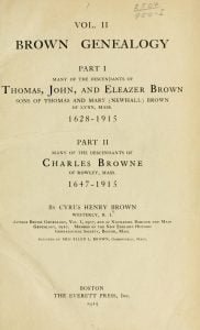 Brown Genealogy