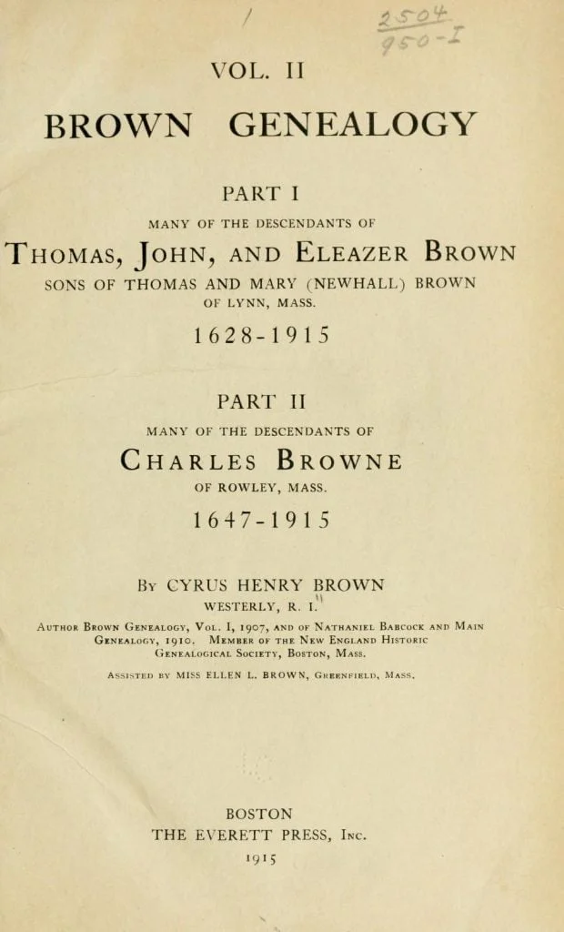 Brown Genealogy