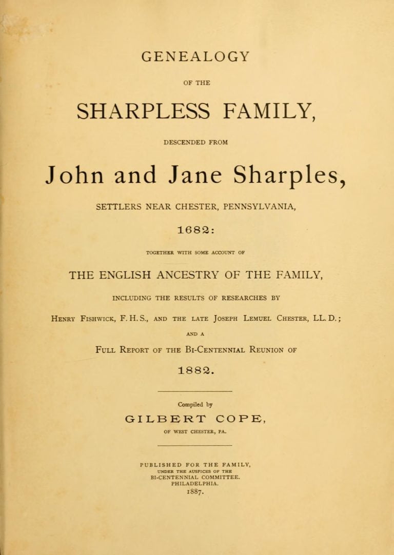 Genealogy of the Sharpless family