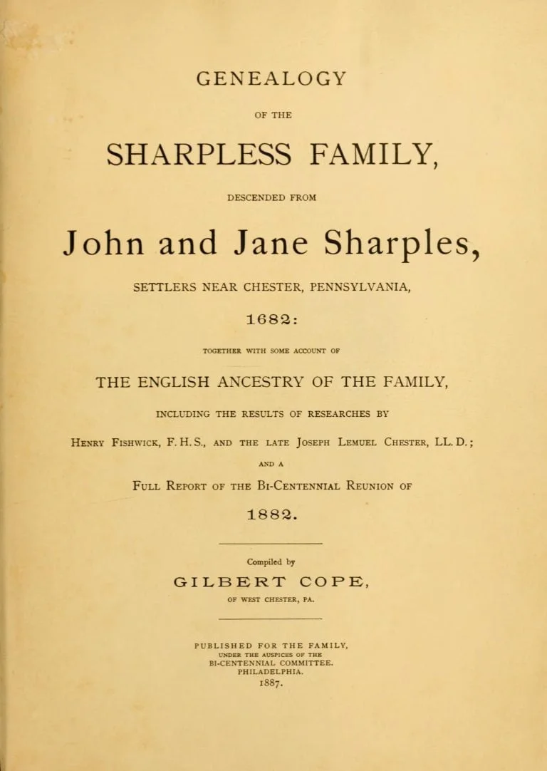 Genealogy of the Sharpless family