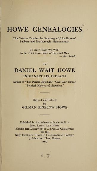Howe Genealogies volume 1