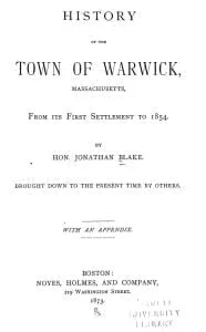 History of the town of Warwick, Massachusetts