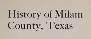 History of Milam County Texas