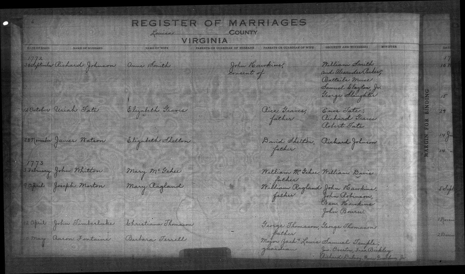 Marriages of Louisa County Virginia, 1766-1815 – Access Genealogy