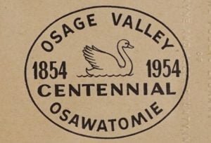 Osage Valley - Osawatomie Centennial, 1854-1954 seal