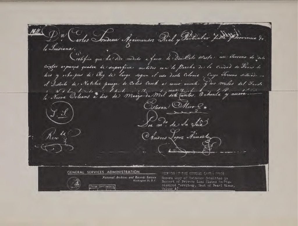 Natchez Court and Land Records, 1767-1805 2 Order by Estevan Miro