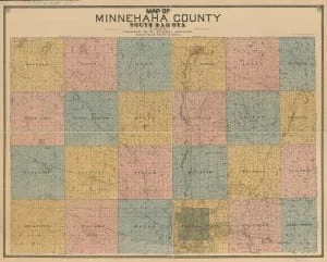 1893 Map of Minnehaha County, South Dakota