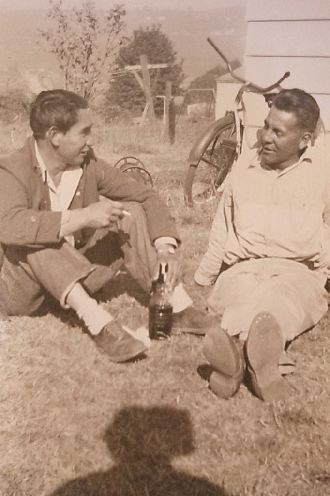 Clyde Chenois and unidentified man