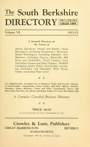 1923-1925 South Berkshire Directory