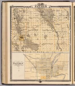 1875 Map of Bremer County Iowa