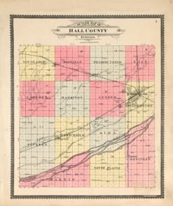1904 Map of Hall County Nebraska