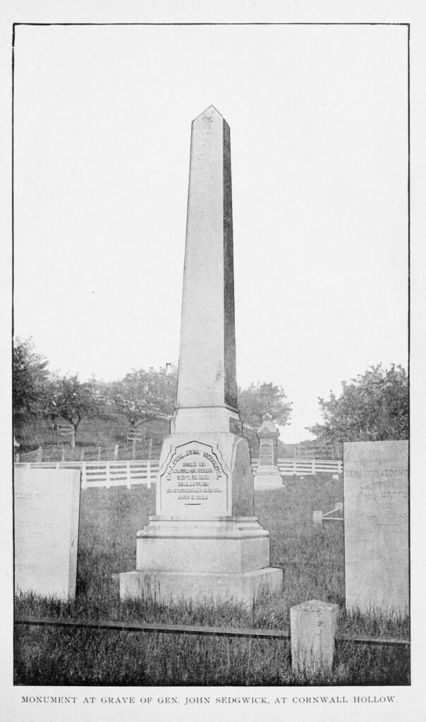 History of the Town of Cornwall Connecticut 10 Monument at Grave of Gen John Sedgwick, at Cornwall Hollow