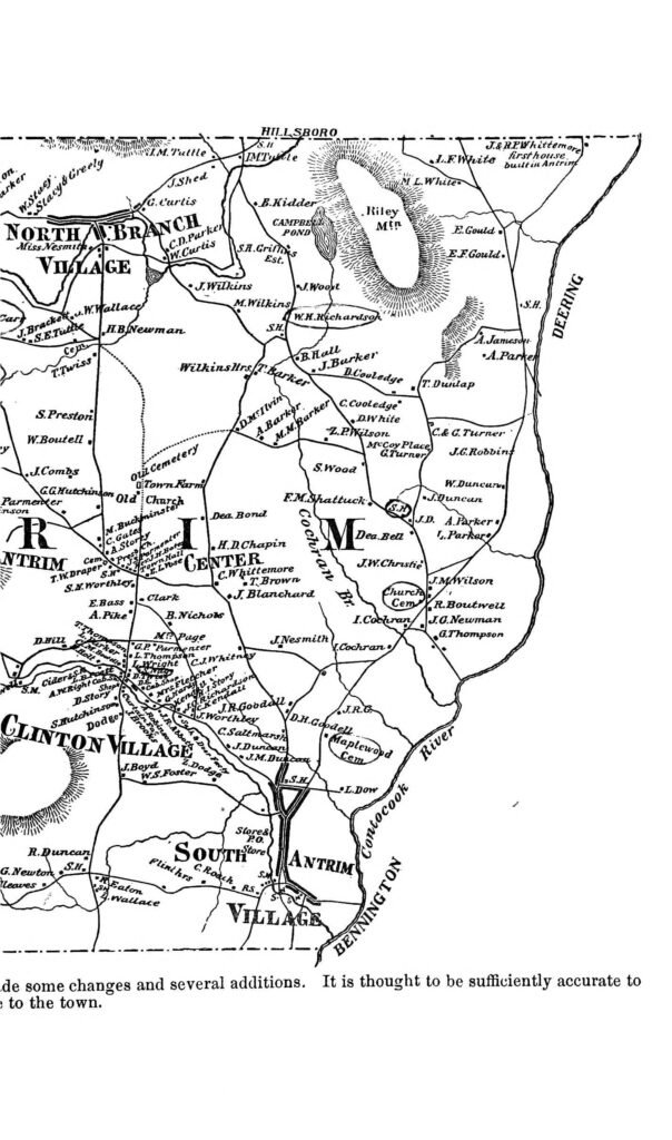 History of Antrim New Hampshire 2 Map of Antrim New Hampshire - rightside