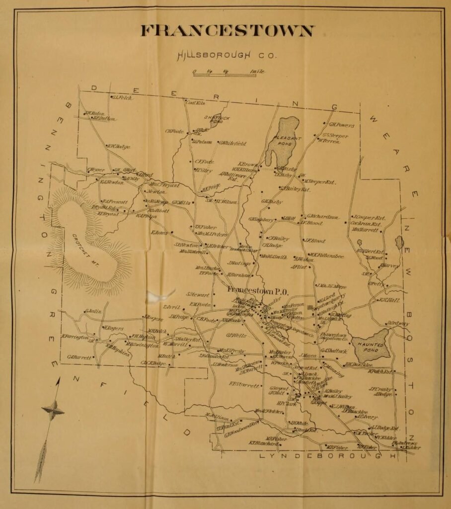 History of Francestown New Hampshire 32 Map of Francestown New Hampshire