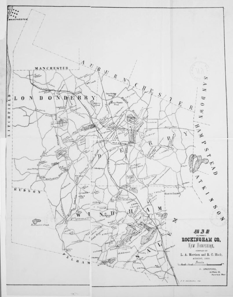 History of Windham New Hampshire 13 1880 Map of Rockingham County New Hampshire