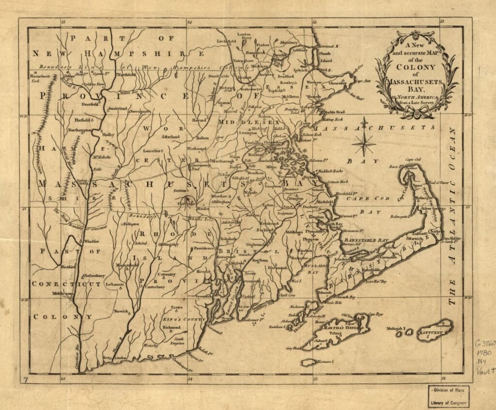 Map of Massachusetts Bay Colony, 1780