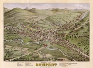 Bird's Eye View of Newport New Hampshire 1877