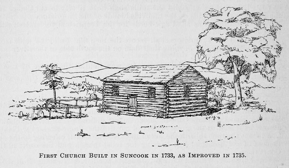 First Church built in Ancient Suncook, New Hampshire, 1733