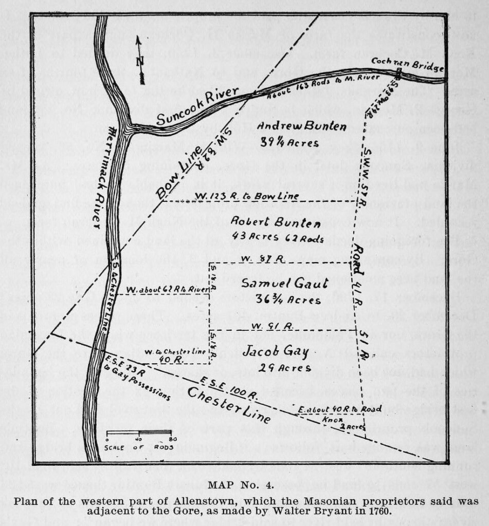 Map of Western Part of Allenstown Adjacent to the Gore