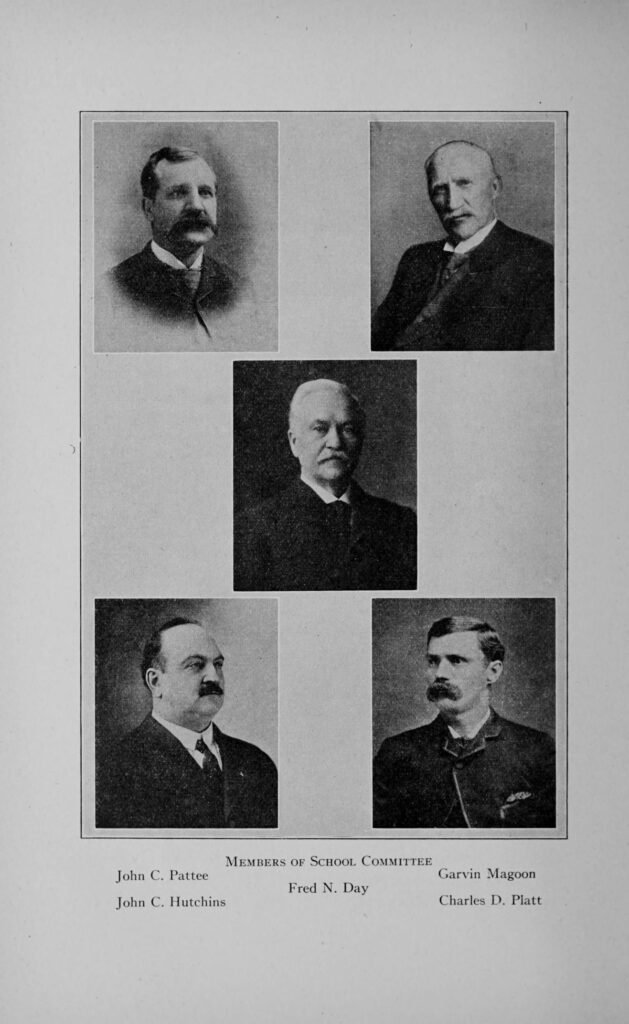 History of Stratford New Hampshire 15 Members of School Committee, Day, Hutchins, Magoon, Pattee, and Platt