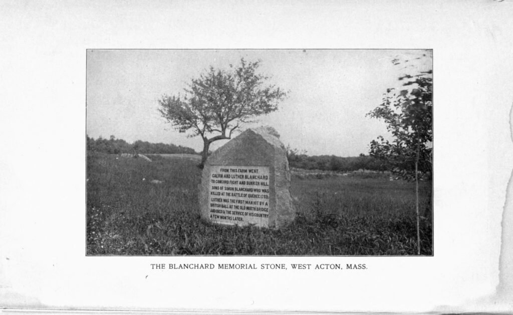 The Blanchard Memorial Stone, West Acton, Massachusetts