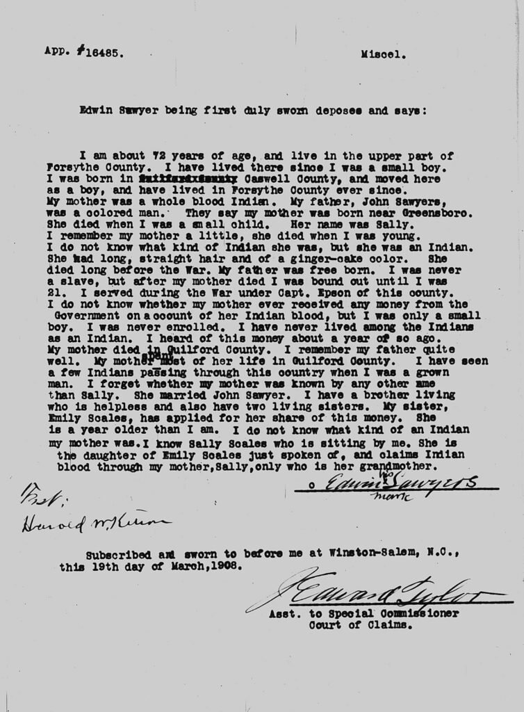 Guion Miller Miscellaneous Testimony, Pages 11–20 6 Guion Miller miscellaneous testimony page 16, Dora Hastings